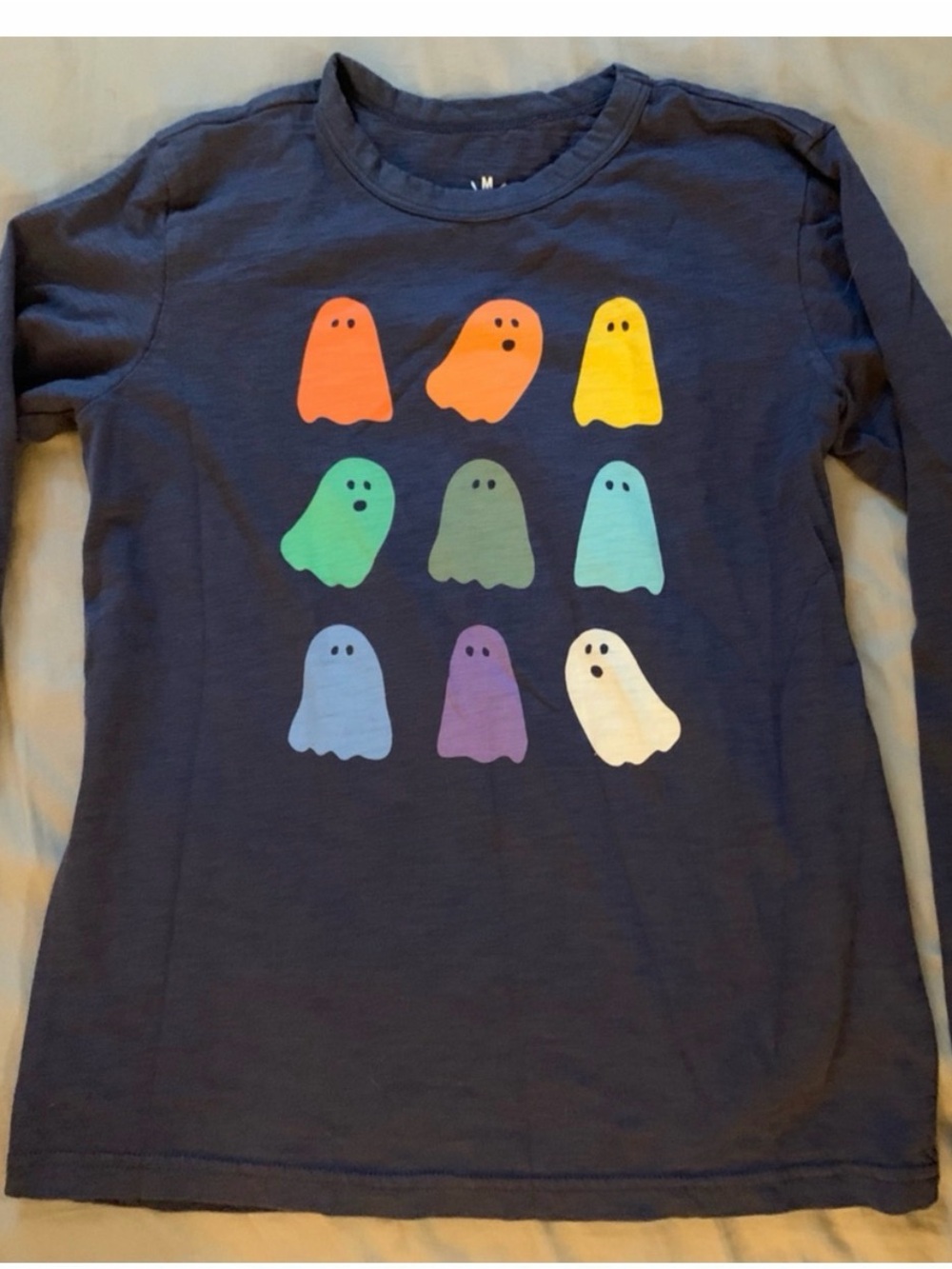 Primary Kids Long Sleeve Rainbow Ghosts Tee